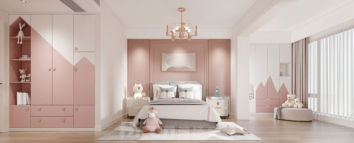 美的梧桐山莊160㎡新裝飾主義四居室 裝修案例效果圖-05