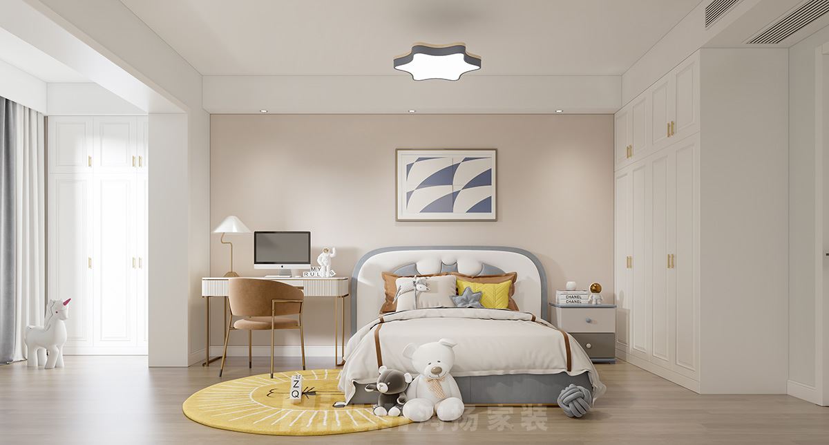 美的梧桐山莊160㎡新裝飾主義四居室 裝修案例效果圖-07