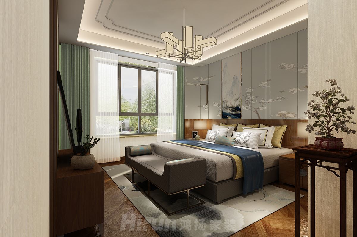 第六都210㎡復合寫意大平層 裝修案例效果圖-主臥室