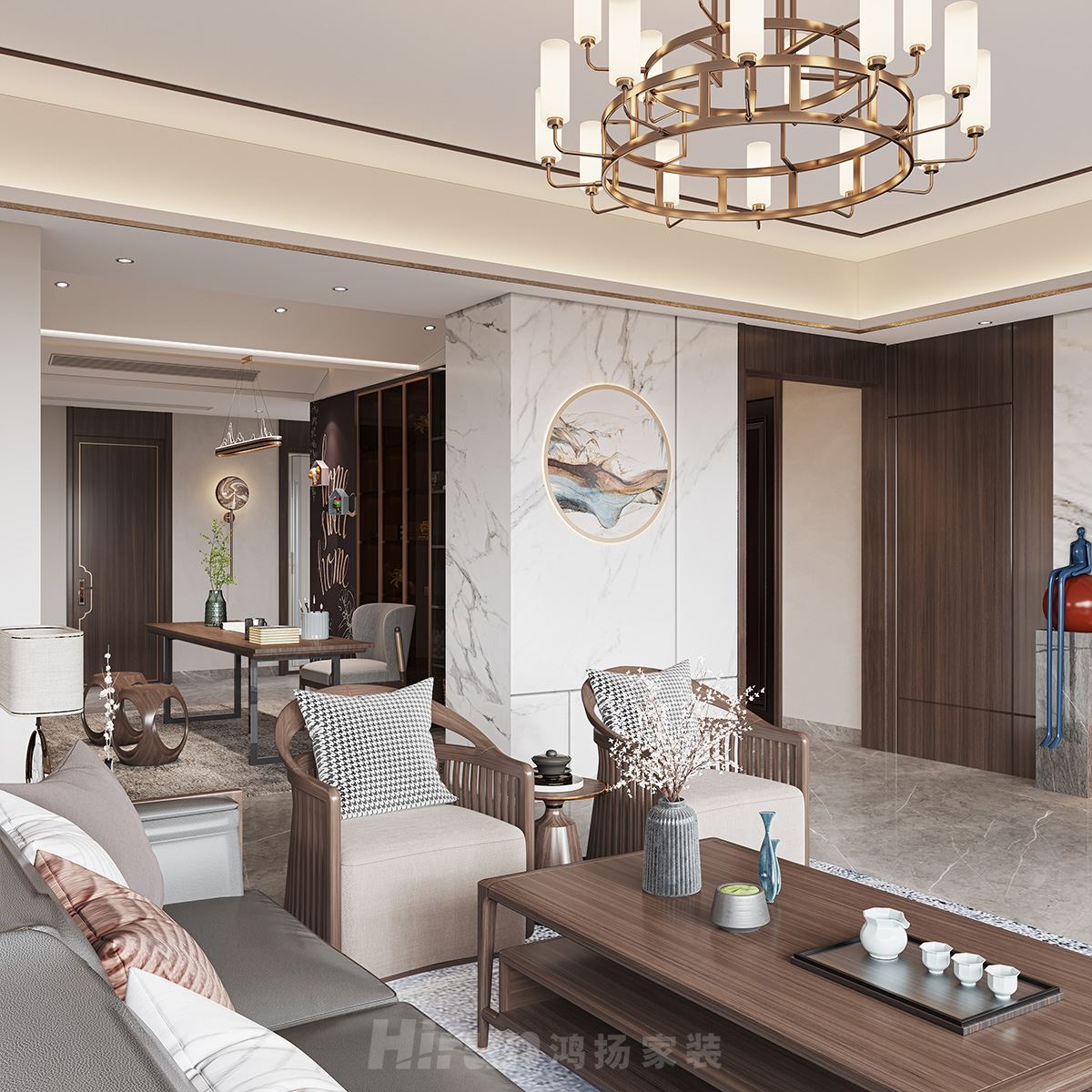 北辰府300㎡復合寫意大平層 裝修案例實景圖-4ecba185b061290321935f60132b8ee