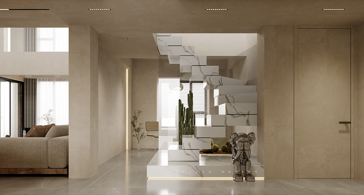 中交中央公園320㎡北歐之光復(fù)式 裝修案例效果圖-8