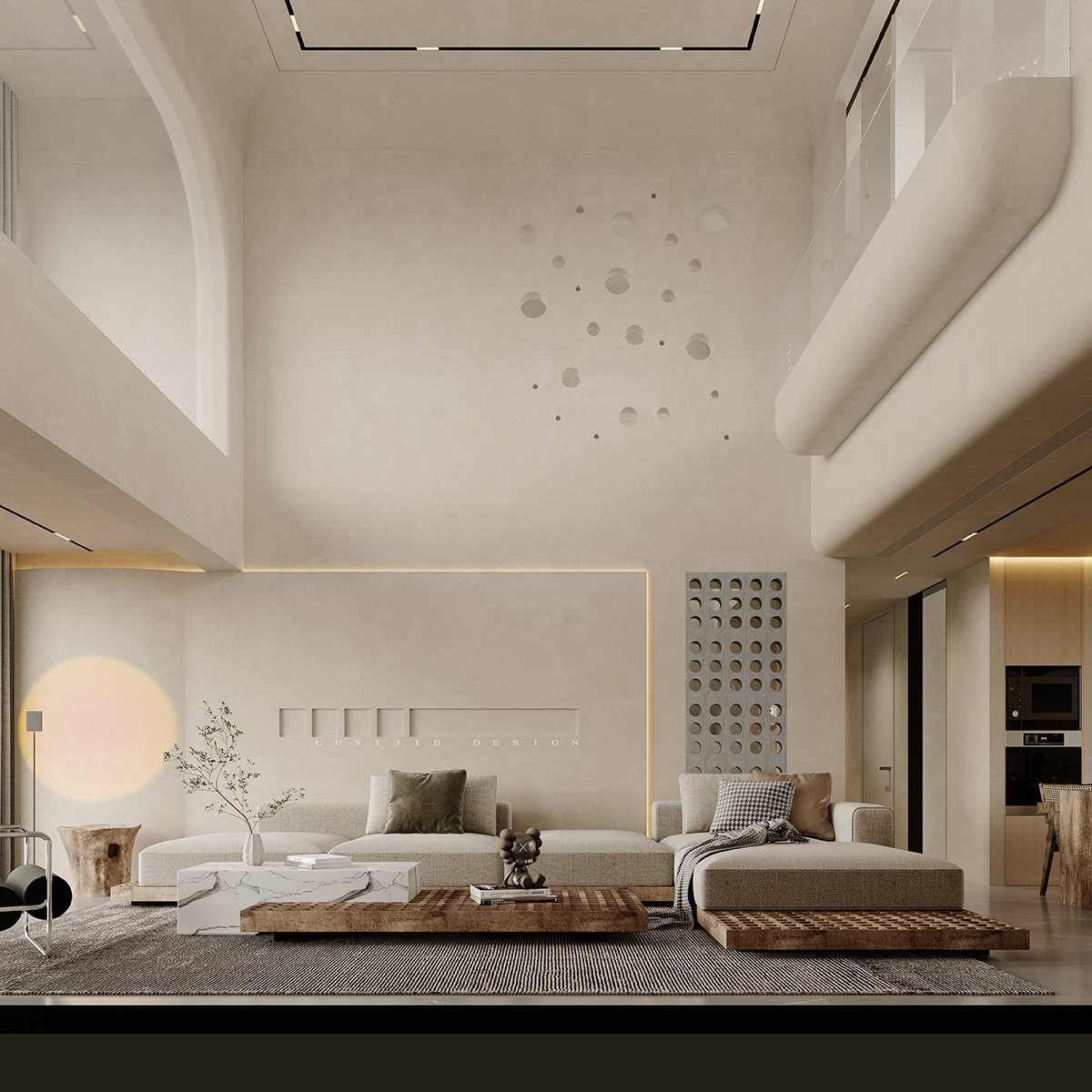 中交中央公園320㎡北歐之光復(fù)式 裝修案例效果圖-7