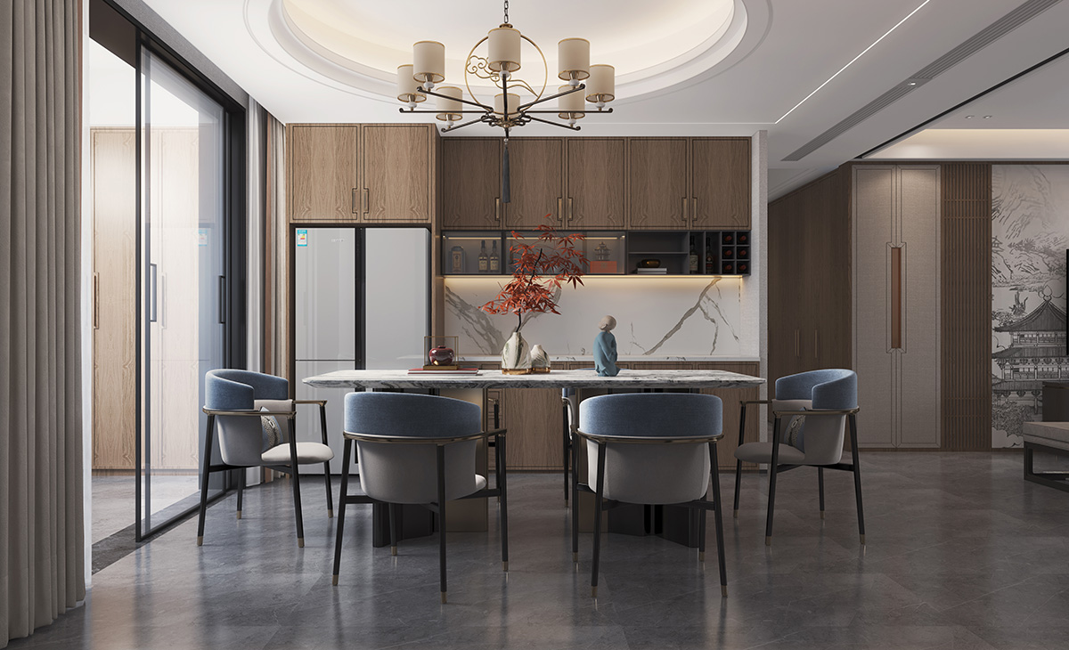 湘江壹號220㎡復合寫意大平層 裝修案例效果圖-2