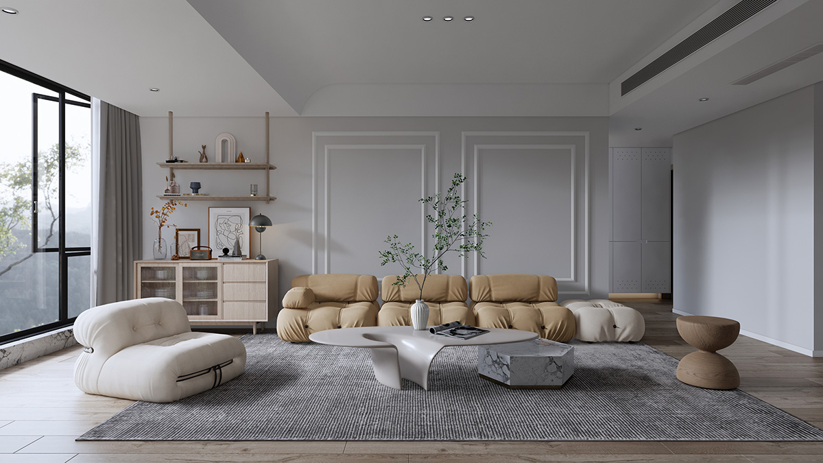 潤和湘江天地182㎡北歐之光四居室 裝修案例效果圖-3