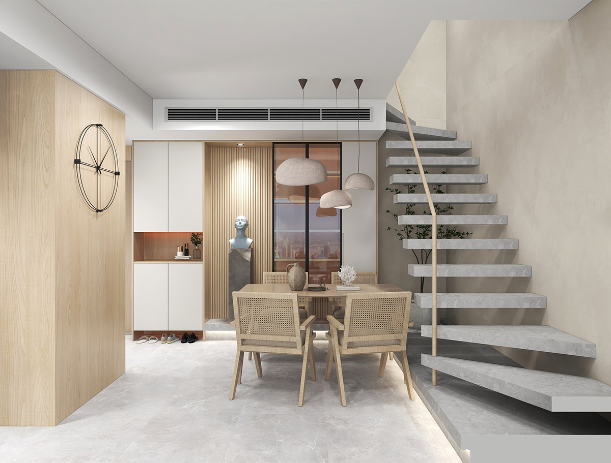 陽光城檀悅117㎡北歐之光復式 裝修案例效果圖-2