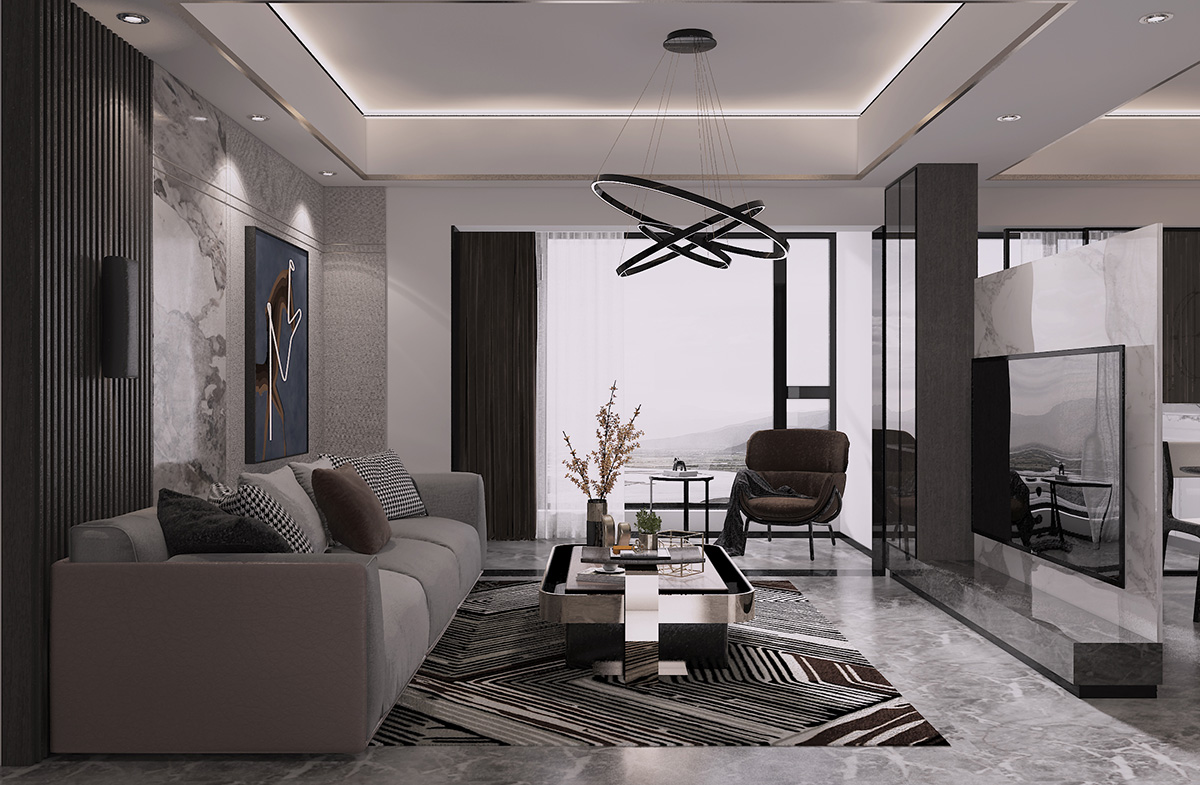 陽光城尚東灣愉景苑116㎡雅致現代三居室 裝修案例效果圖-3