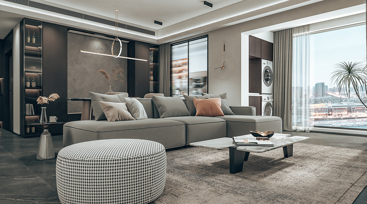 陽光城尚東灣愉景苑147㎡雅致現(xiàn)代四居室 裝修案例效果圖-4