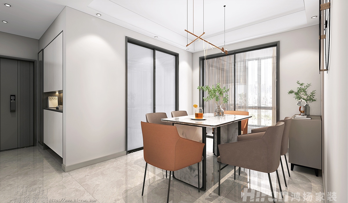 景秀家園145㎡雅致現代四居室 裝修案例效果圖-3
