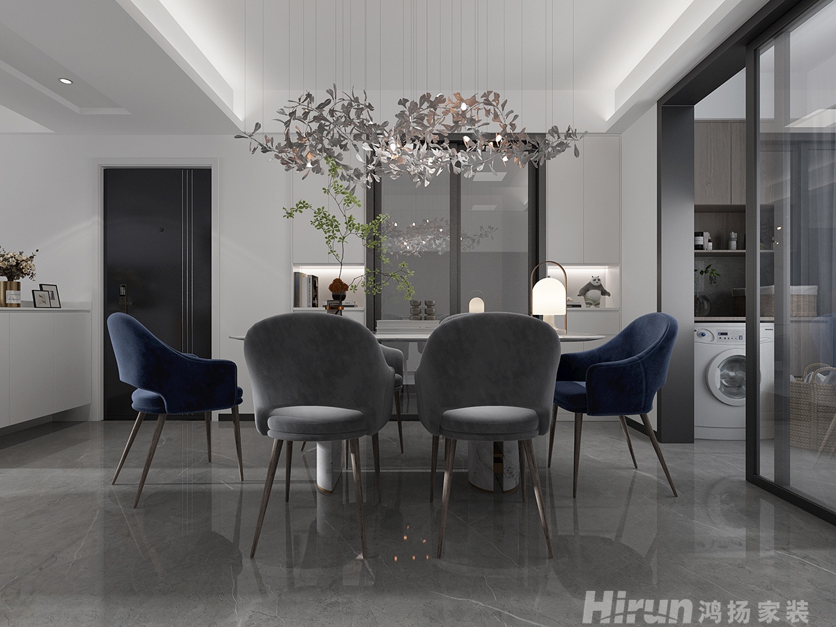 誠信楓林逸景126㎡雅致現代三居室 裝修案例效果圖-3