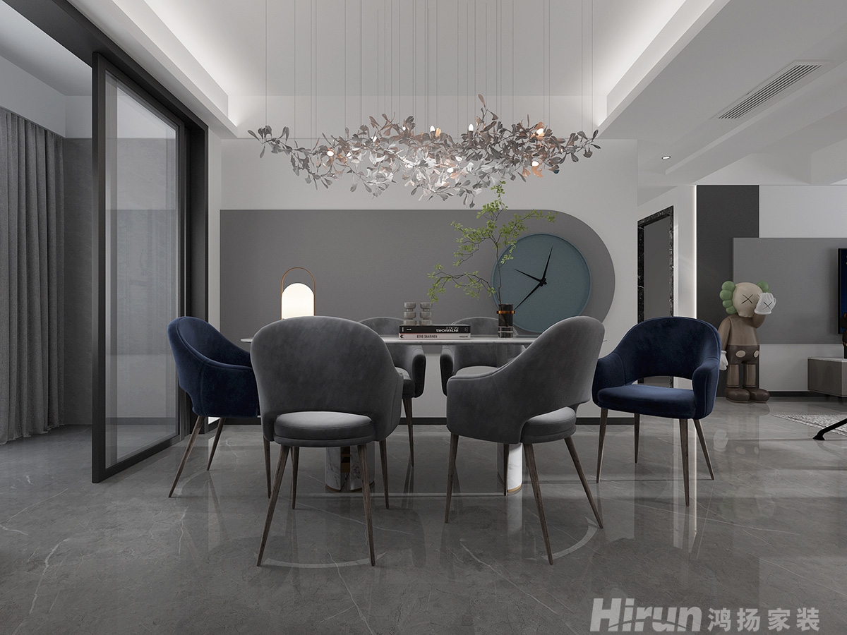 誠信楓林逸景126㎡雅致現代三居室 裝修案例效果圖-4