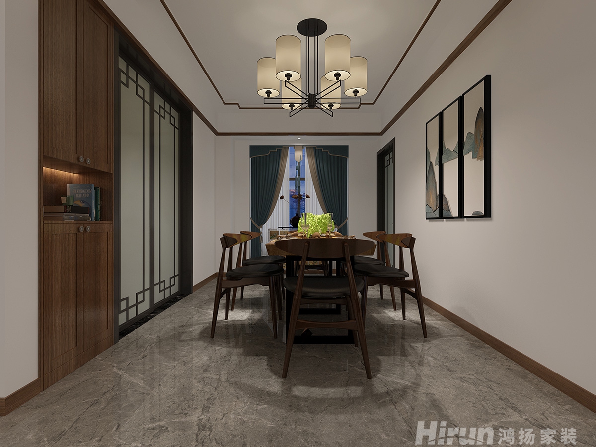 蓉國新賦170㎡復合寫意三居室 裝修案例效果圖-6