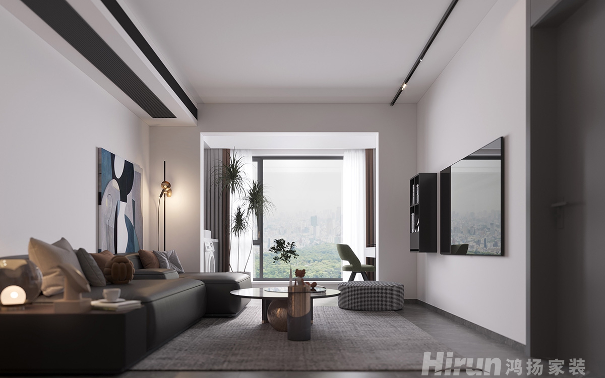 恒基旭輝湖山賦100㎡雅致現代三居室 裝修案例效果圖-6