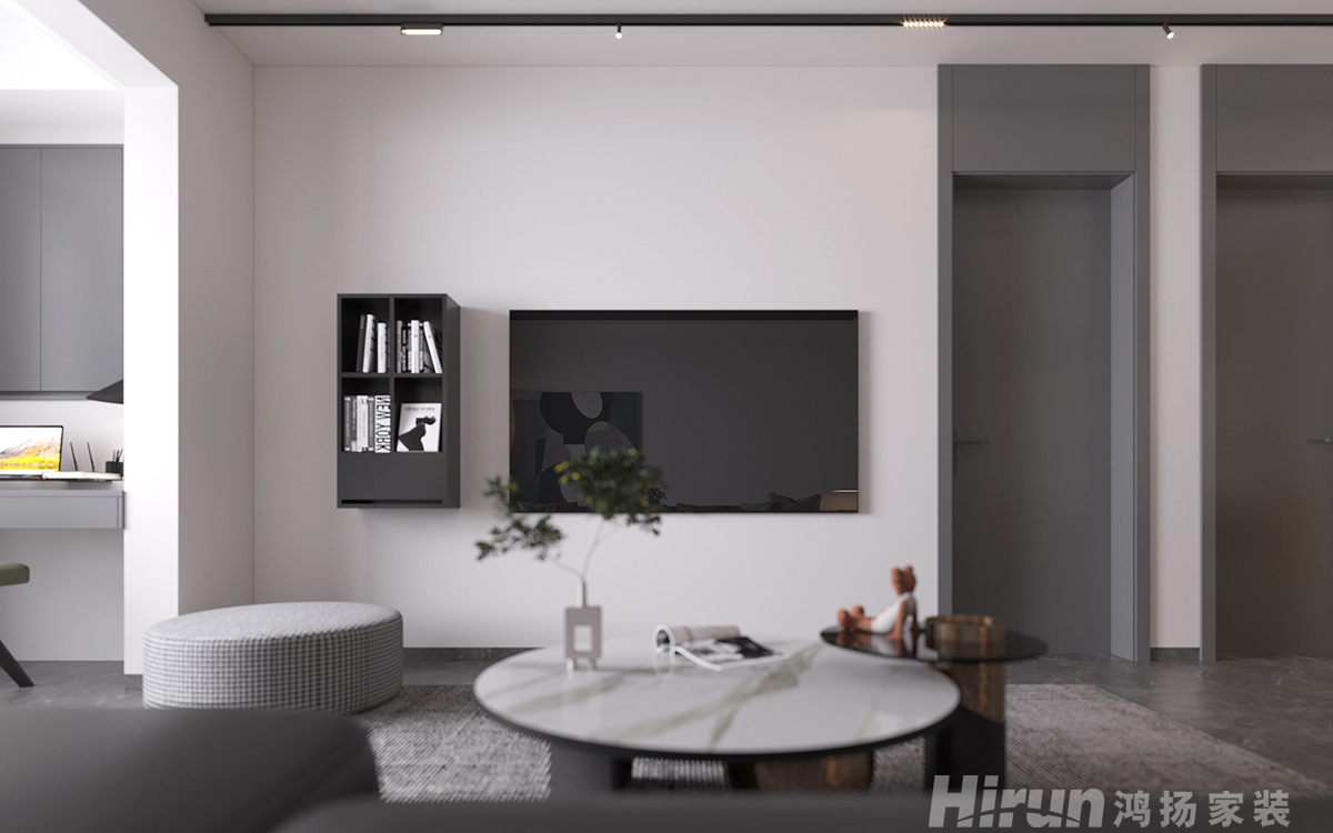 恒基旭輝湖山賦100㎡雅致現代三居室 裝修案例效果圖-7