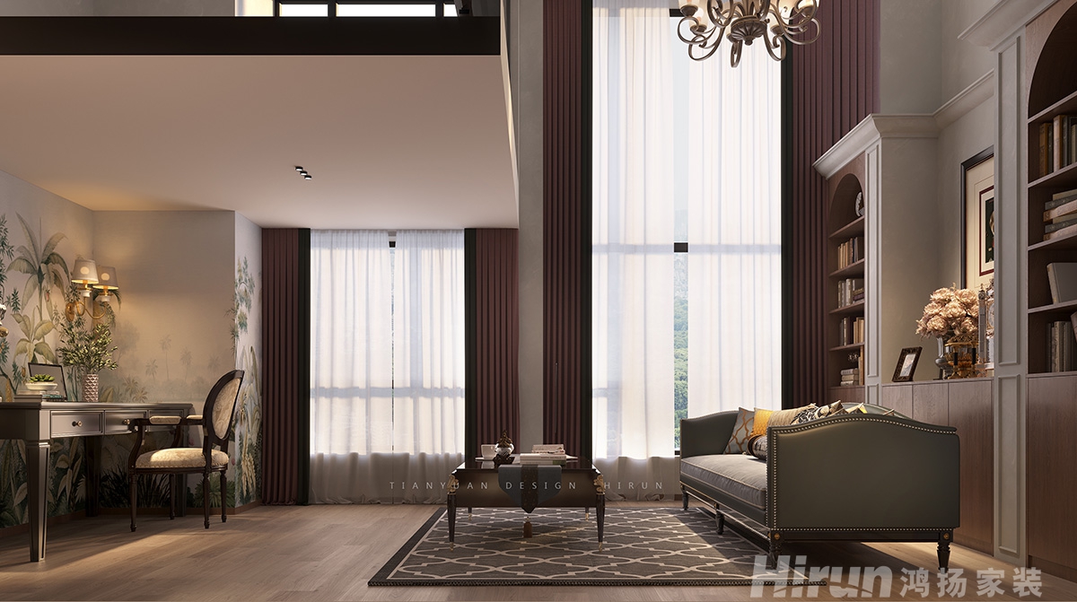 萬(wàn)科金色麥田100㎡新裝飾主義復(fù)式 裝修案例效果圖-4