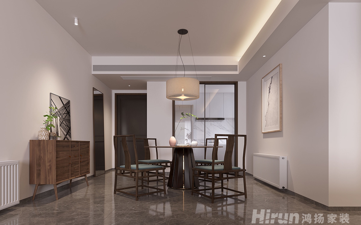 陽光城尚東灣120㎡復合寫意三居室 裝修案例效果圖-5