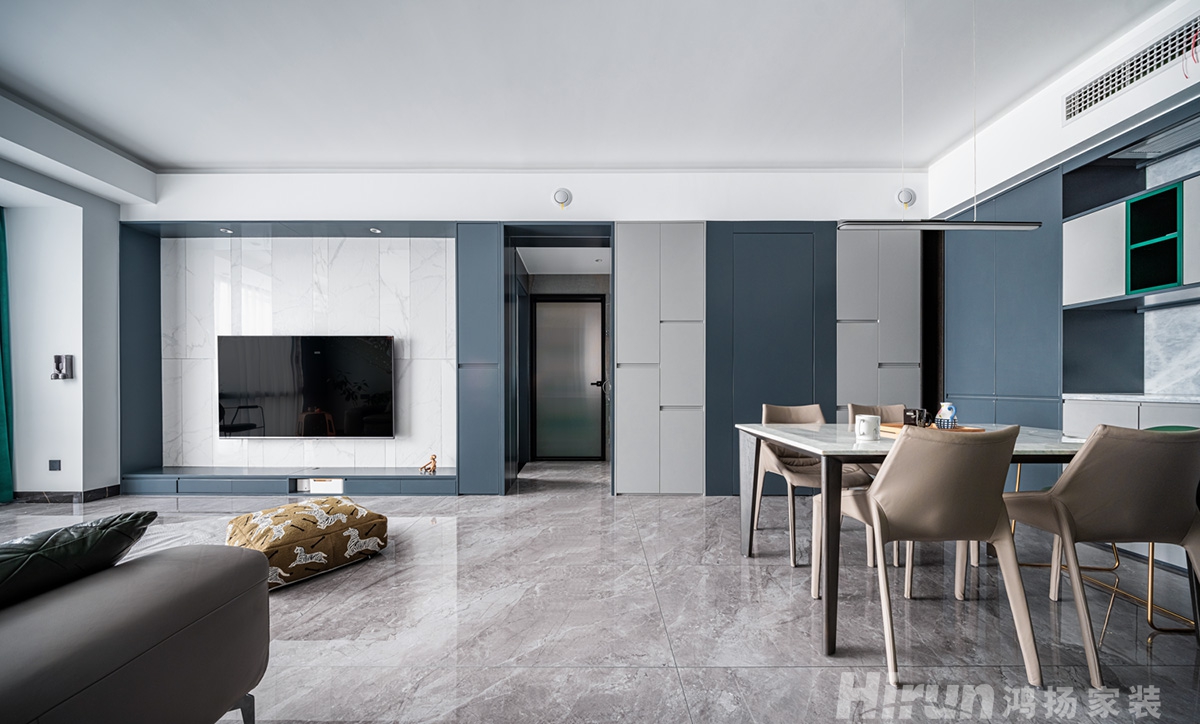 八方小區120㎡雅致現代三居室 裝修案例實景圖-8