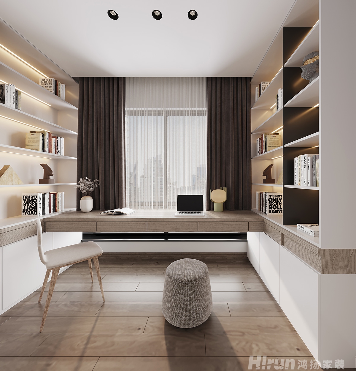 鴻坤山語墅200㎡意境東方別墅 裝修案例效果圖-4