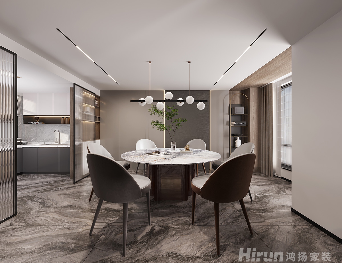 鴻坤山語墅200㎡意境東方別墅 裝修案例效果圖-3