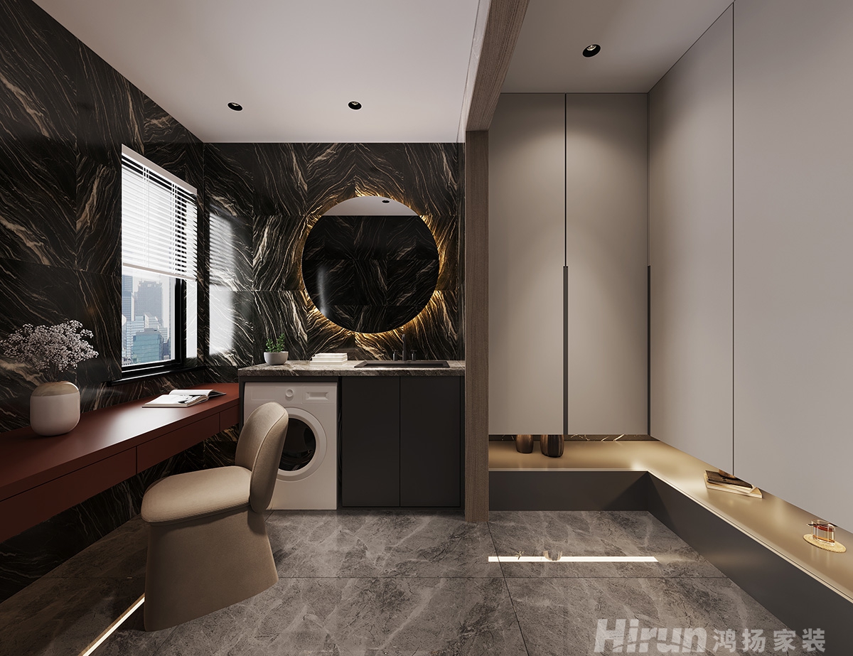 鴻坤山語墅200㎡意境東方別墅 裝修案例效果圖-5