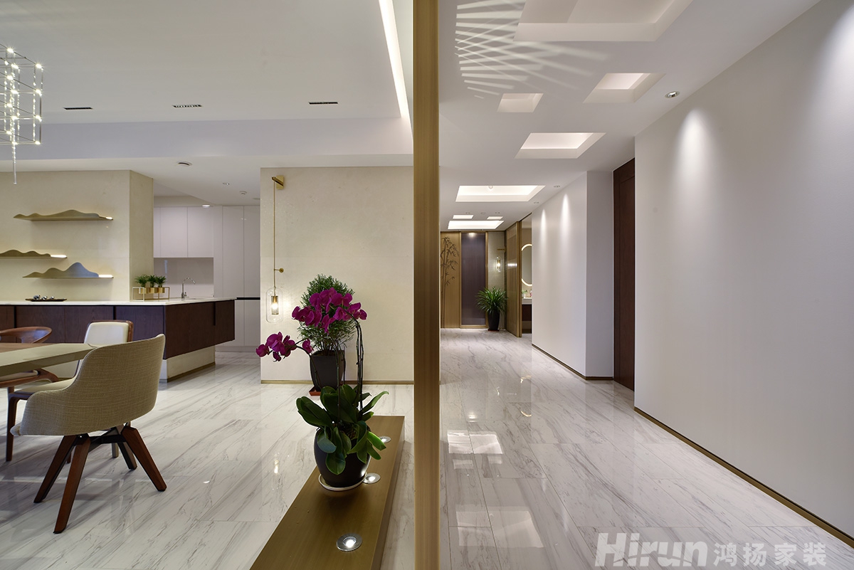 保利國際廣場260㎡意境東方大平層 裝修案例實景圖-7