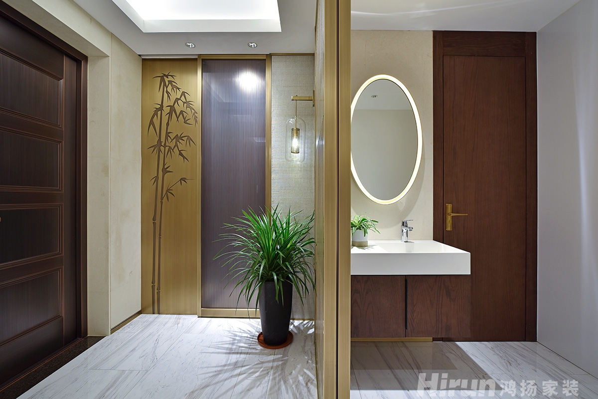 保利國際廣場260㎡意境東方大平層 裝修案例實景圖-4