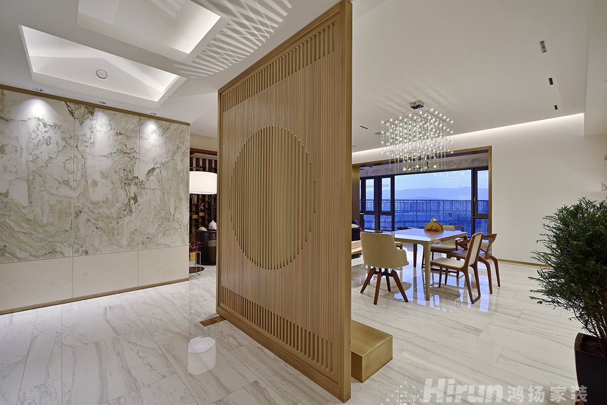 保利國際廣場260㎡意境東方大平層 裝修案例實景圖-5