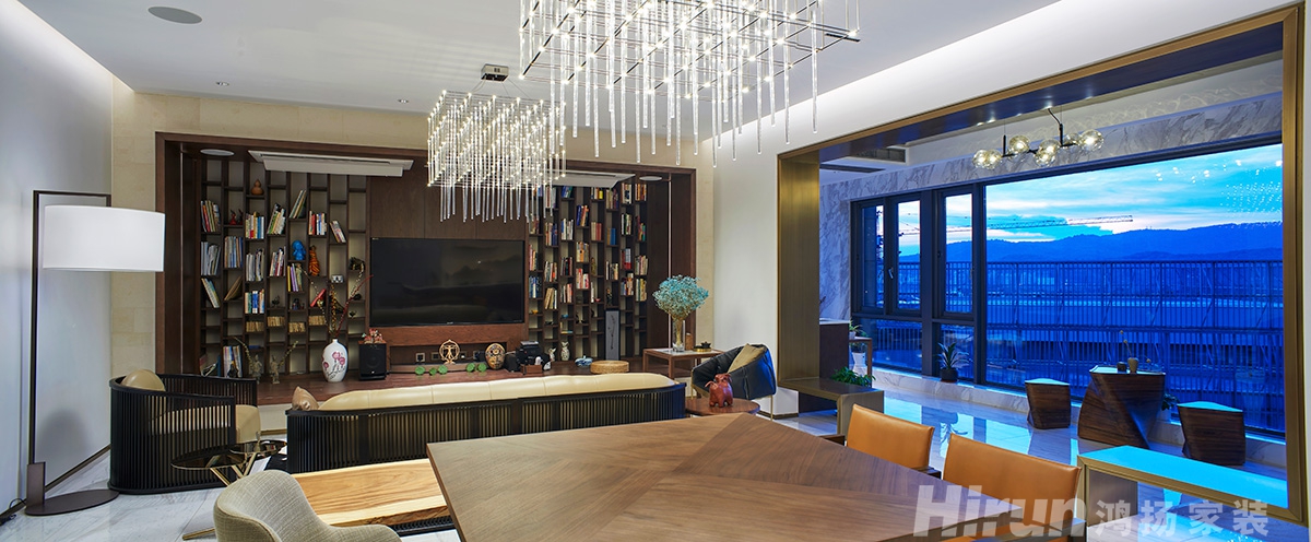 保利國際廣場260㎡意境東方大平層 裝修案例實景圖-12