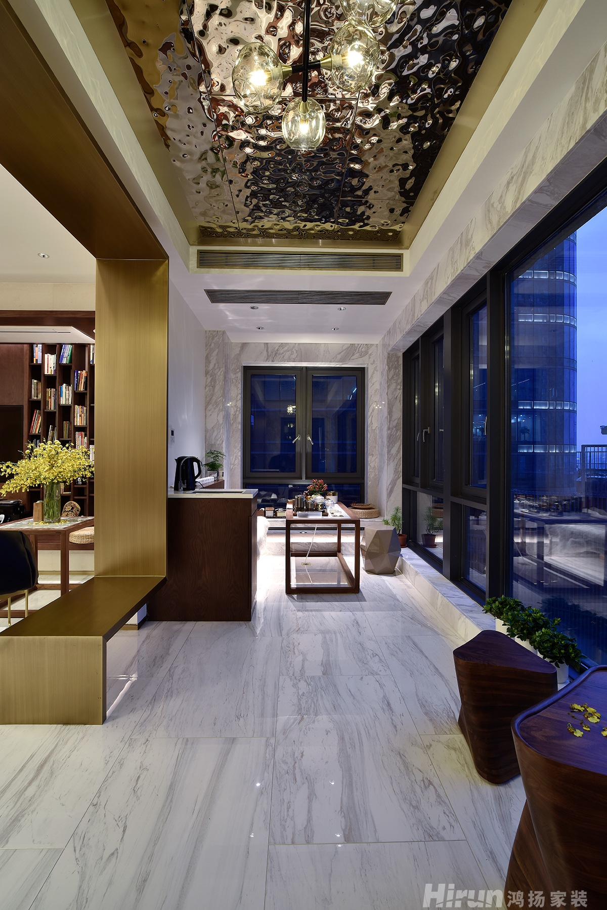 保利國際廣場260㎡意境東方大平層 裝修案例實景圖-14