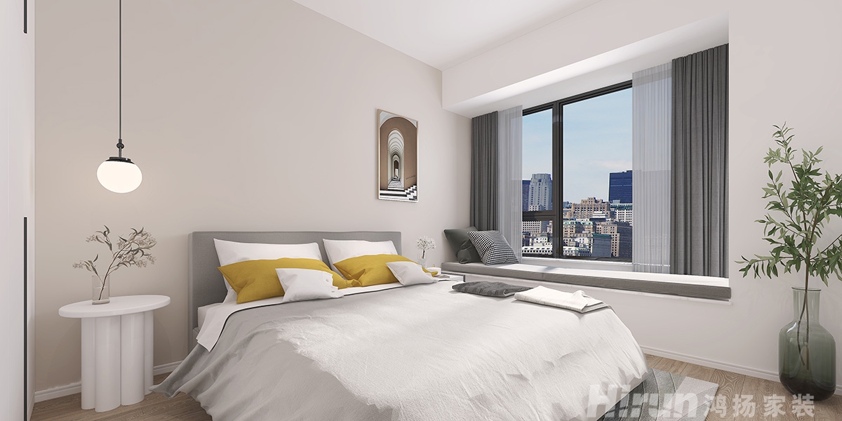 美的梧桐莊園100㎡雅致現代三居室 裝修案例效果圖-6