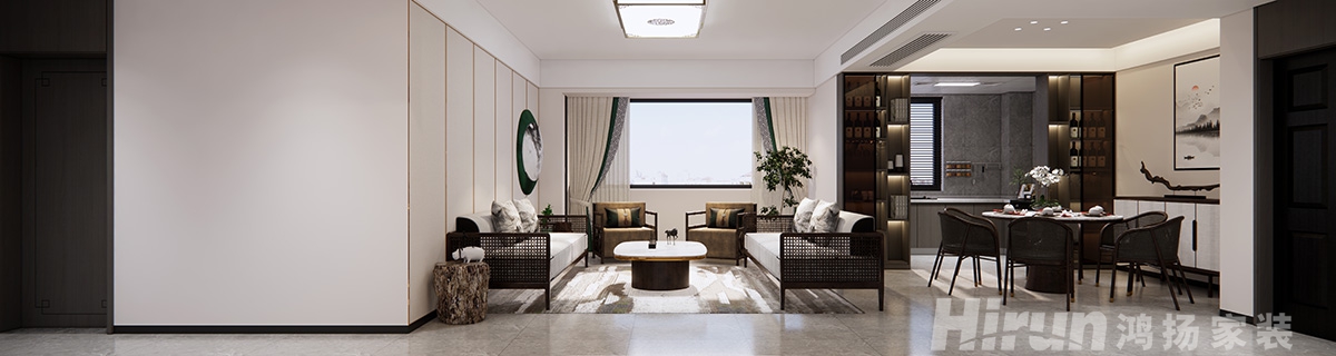 西郡湘山里140㎡復合寫意四居室 裝修案例效果圖-3