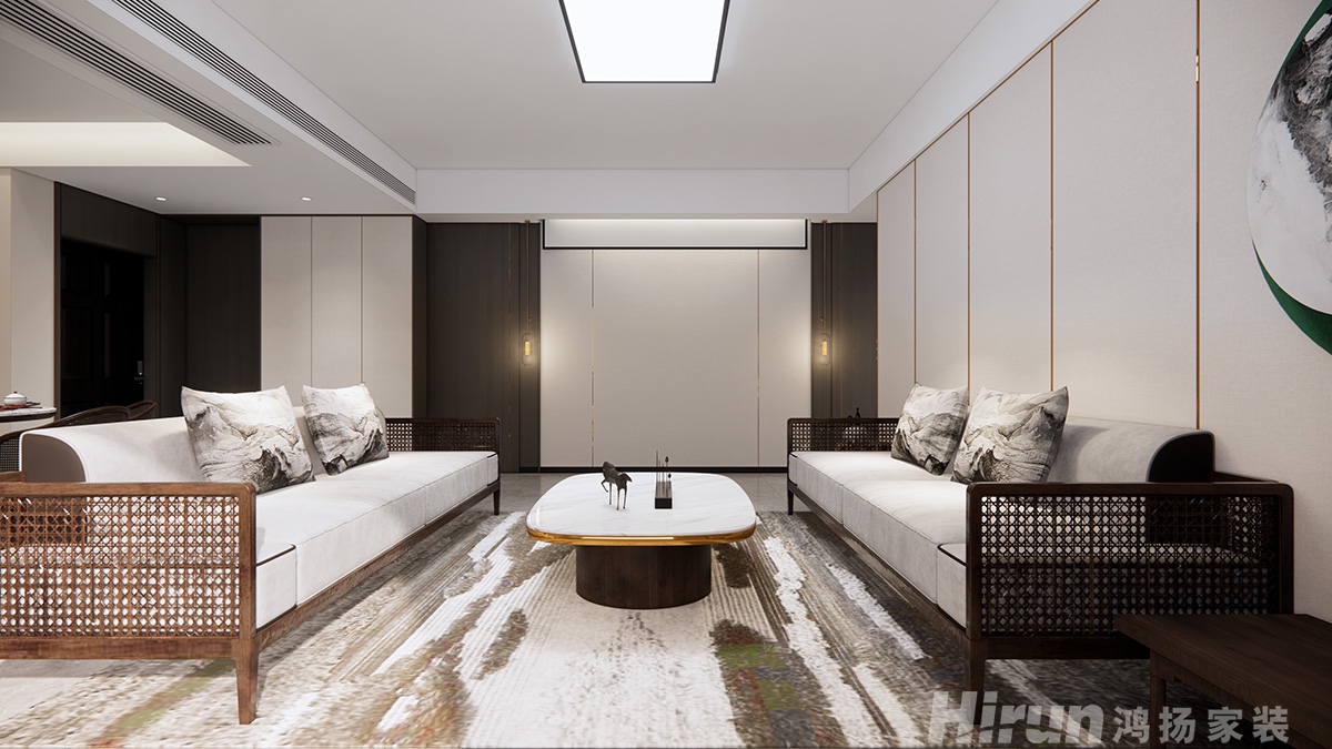 西郡湘山里140㎡復合寫意四居室 裝修案例效果圖-2