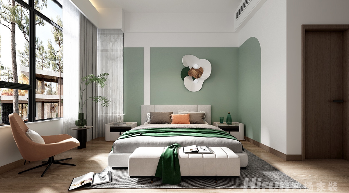 晉合湘水灣247㎡雅致現(xiàn)代四居室 裝修案例效果圖-7