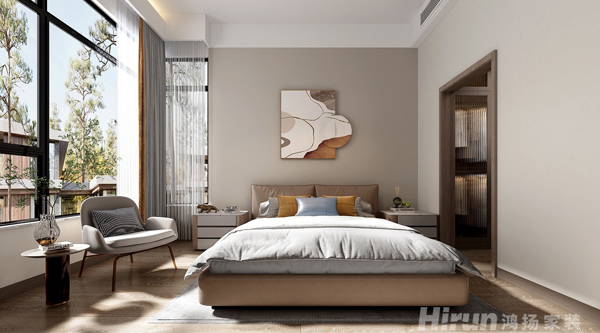 晉合湘水灣247㎡雅致現(xiàn)代四居室 裝修案例效果圖-9