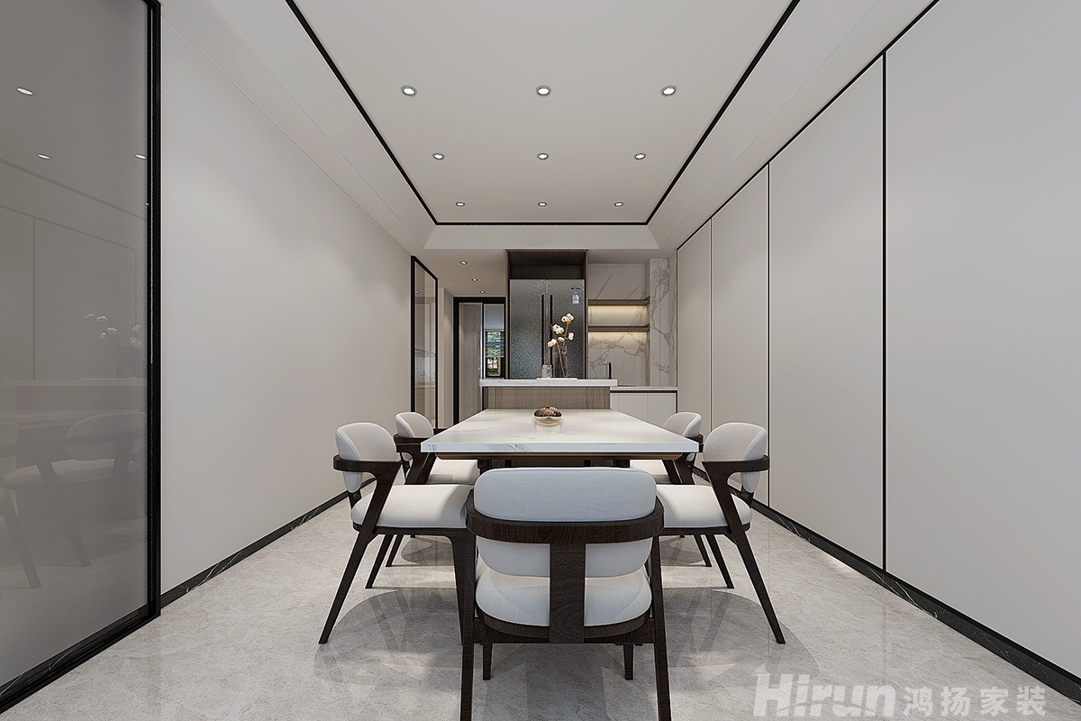 中房金色荷塘160㎡復合寫意三居室 裝修案例效果圖-3