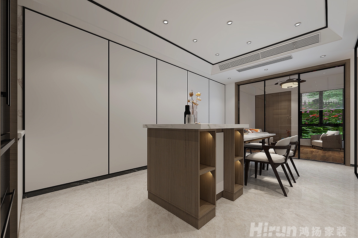 中房金色荷塘160㎡復合寫意三居室 裝修案例效果圖-5