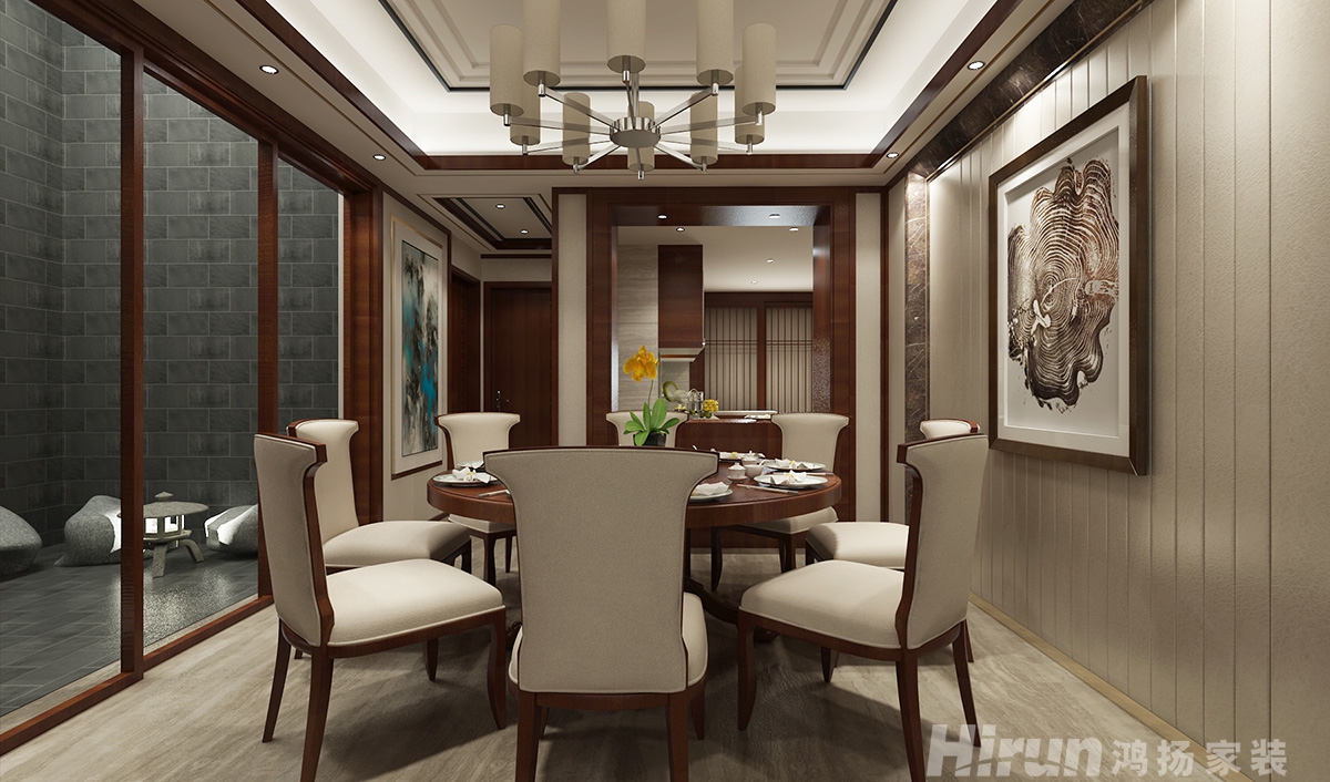 珠江酈城450㎡復合寫意別墅 裝修案例效果圖-3