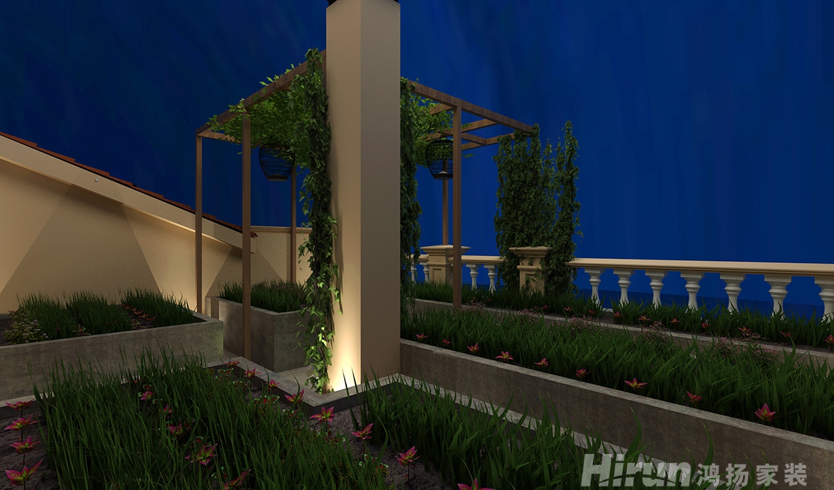 珠江酈城450㎡復合寫意別墅 裝修案例效果圖-5