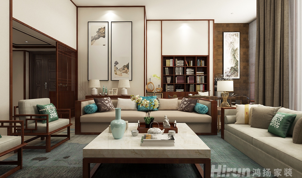 珠江酈城450㎡復合寫意別墅 裝修案例效果圖-7