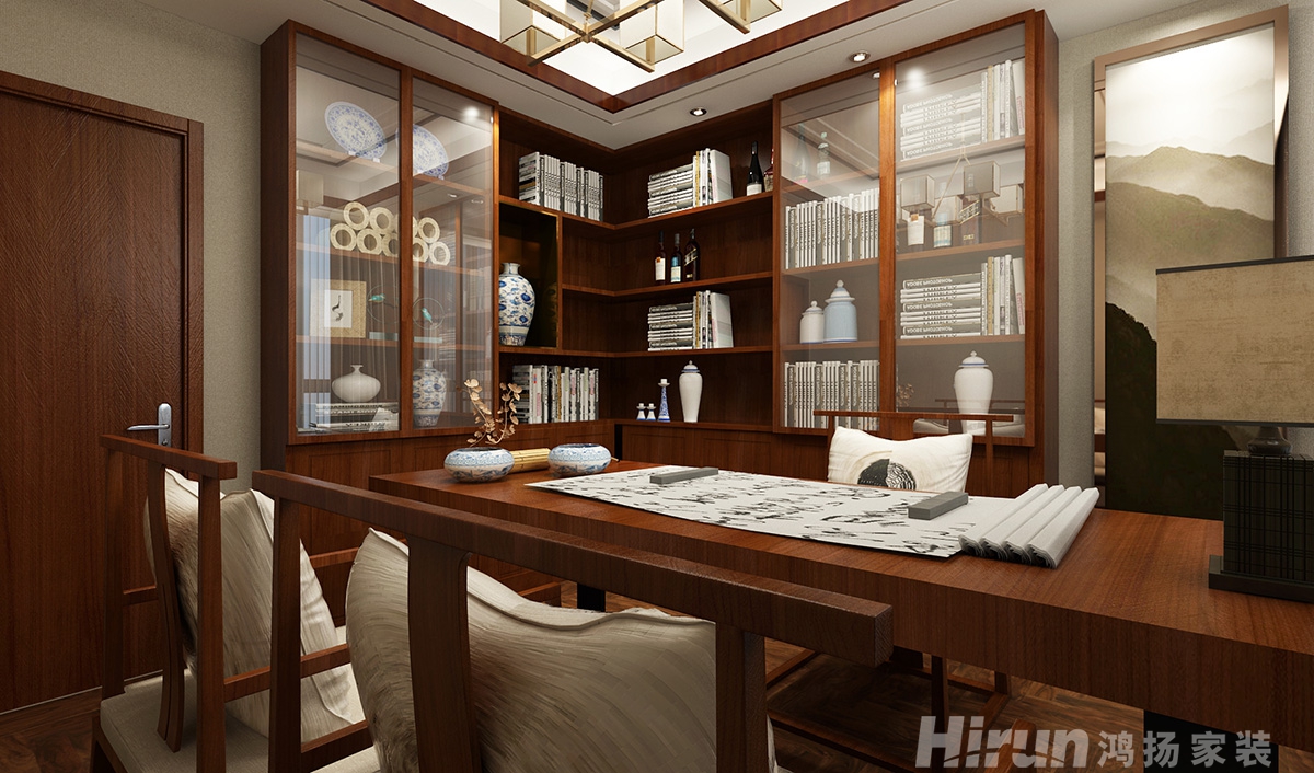 珠江酈城450㎡復合寫意別墅 裝修案例效果圖-12