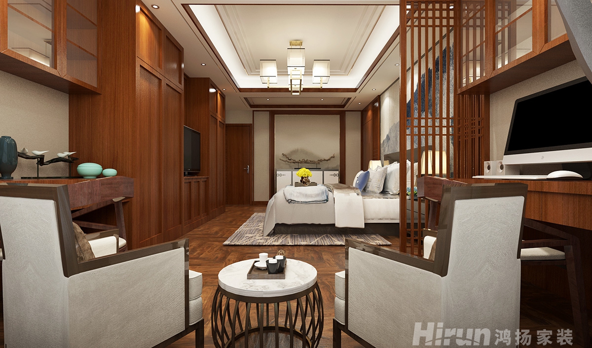 珠江酈城450㎡復合寫意別墅 裝修案例效果圖-18