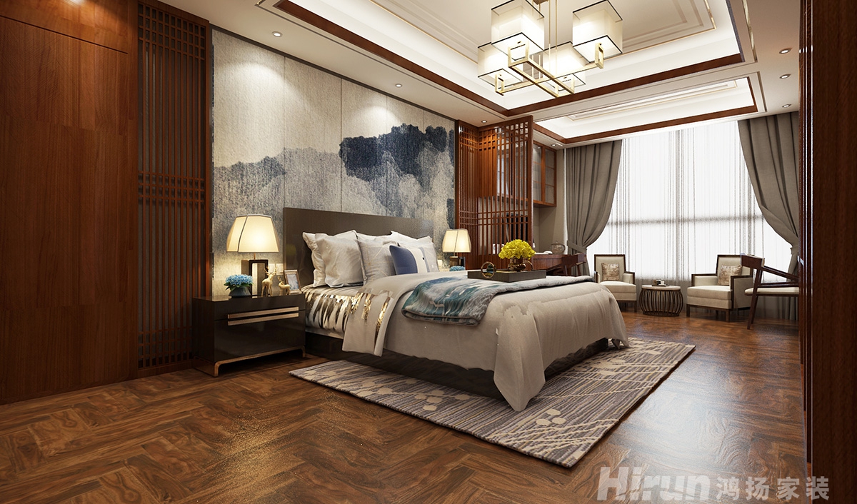 珠江酈城450㎡復合寫意別墅 裝修案例效果圖-17