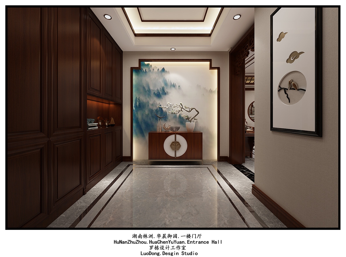 華晨御園500㎡東方古雅別墅 裝修案例效果圖-2