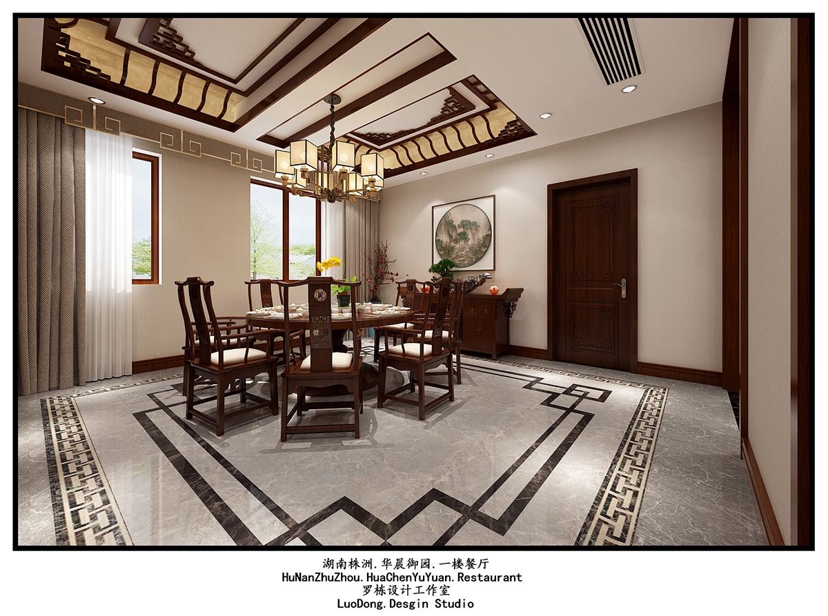 華晨御園500㎡東方古雅別墅 裝修案例效果圖-8