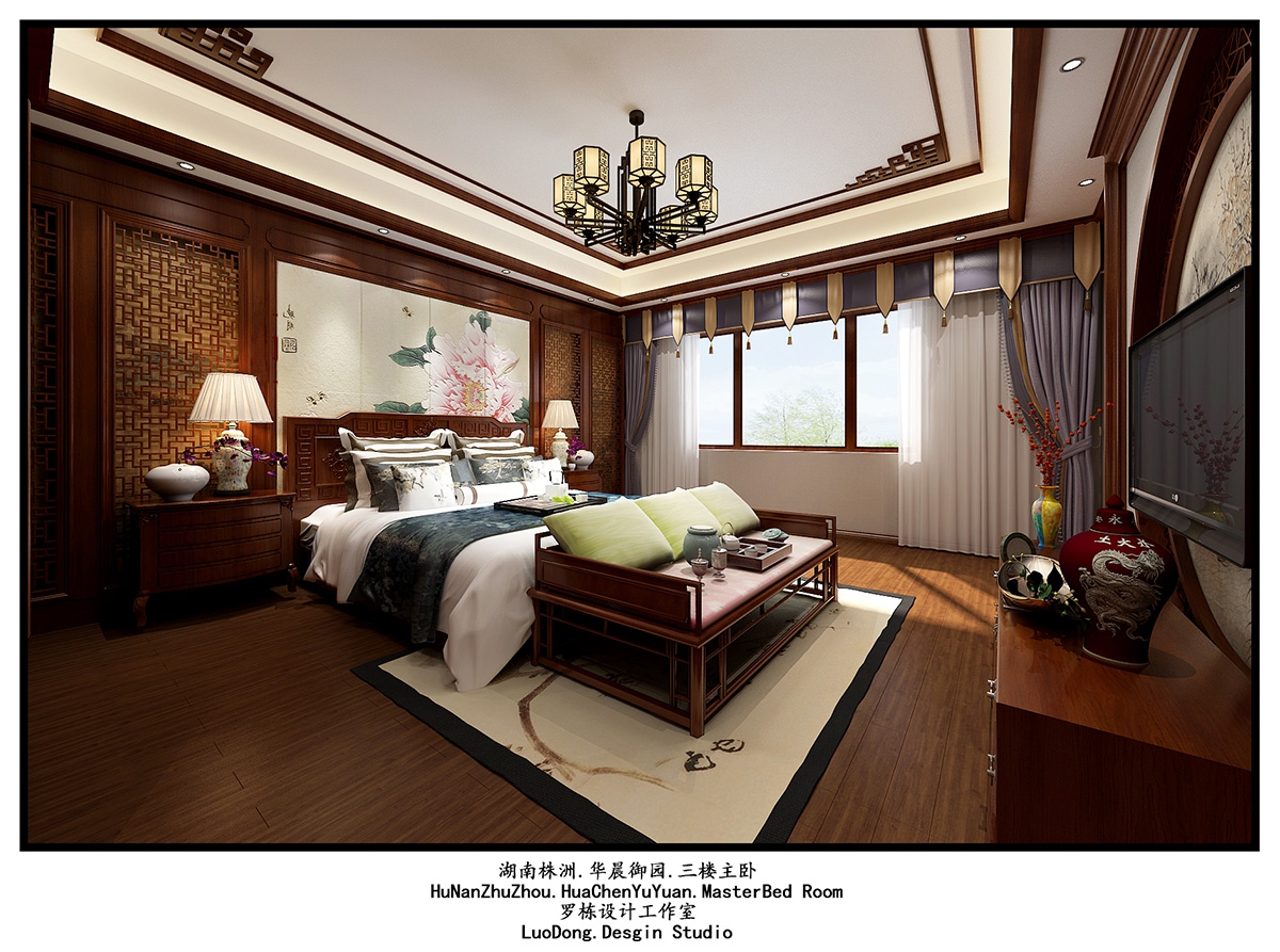 華晨御園500㎡東方古雅別墅 裝修案例效果圖-17