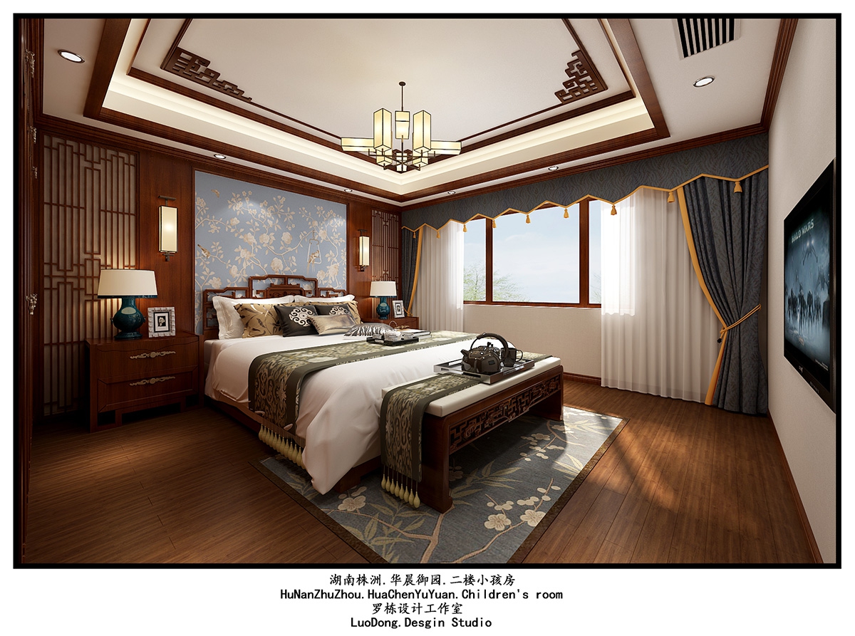 華晨御園500㎡東方古雅別墅 裝修案例效果圖-13