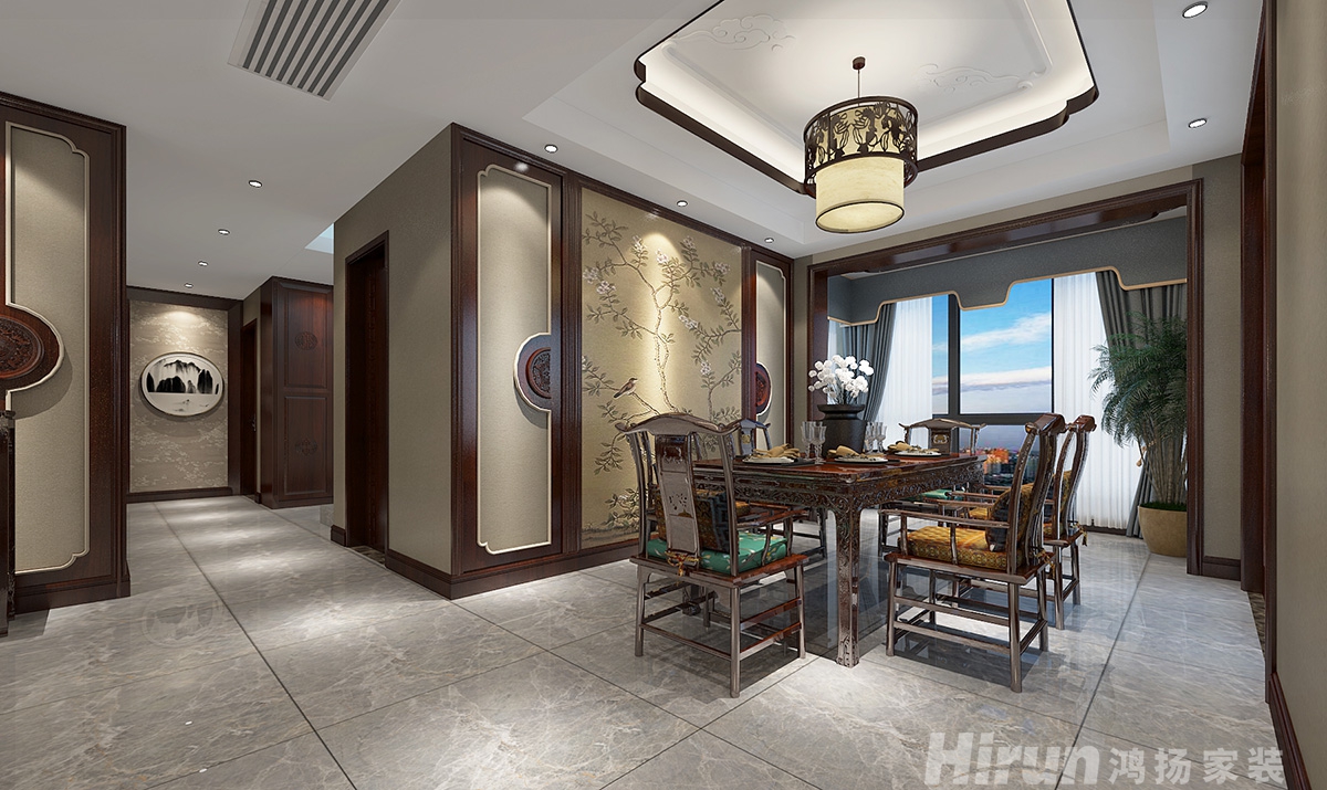 盤龍世紀城500㎡東方古雅別墅 裝修案例效果圖-9