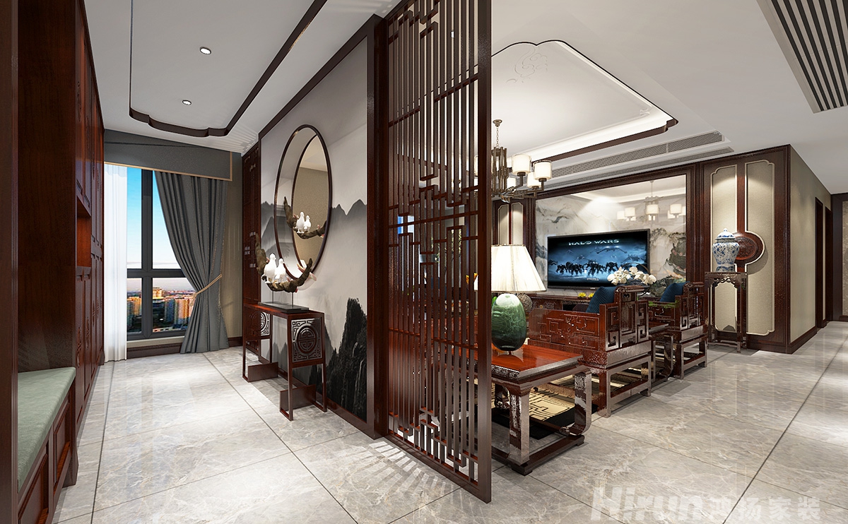 盤龍世紀城500㎡東方古雅別墅 裝修案例效果圖-7