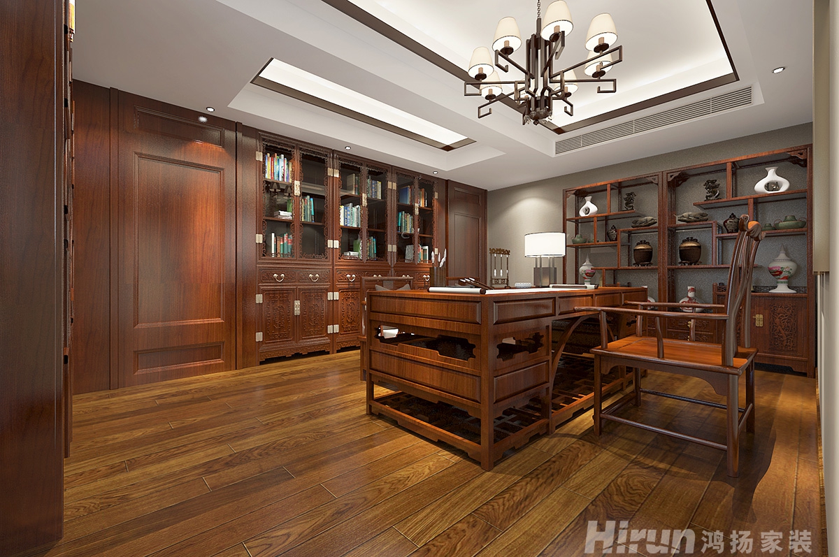 盤龍世紀城500㎡東方古雅別墅 裝修案例效果圖-15