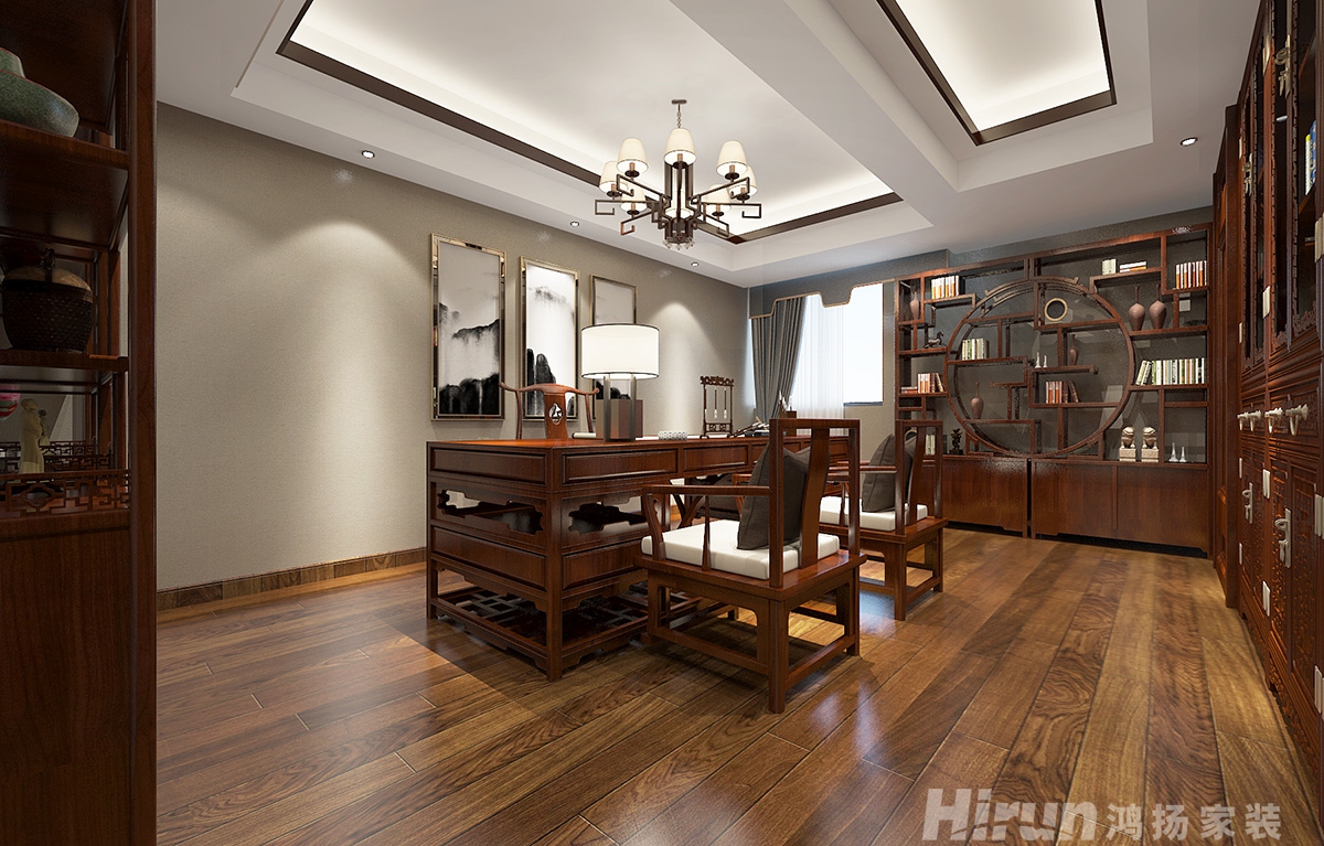 盤龍世紀城500㎡東方古雅別墅 裝修案例效果圖-14