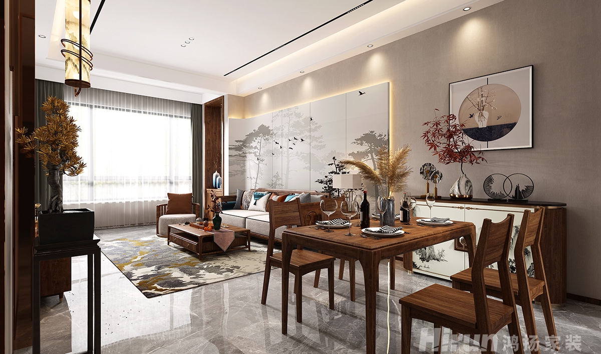 青龍灣中央小鎮400㎡寫意木構別墅 裝修案例效果圖-3